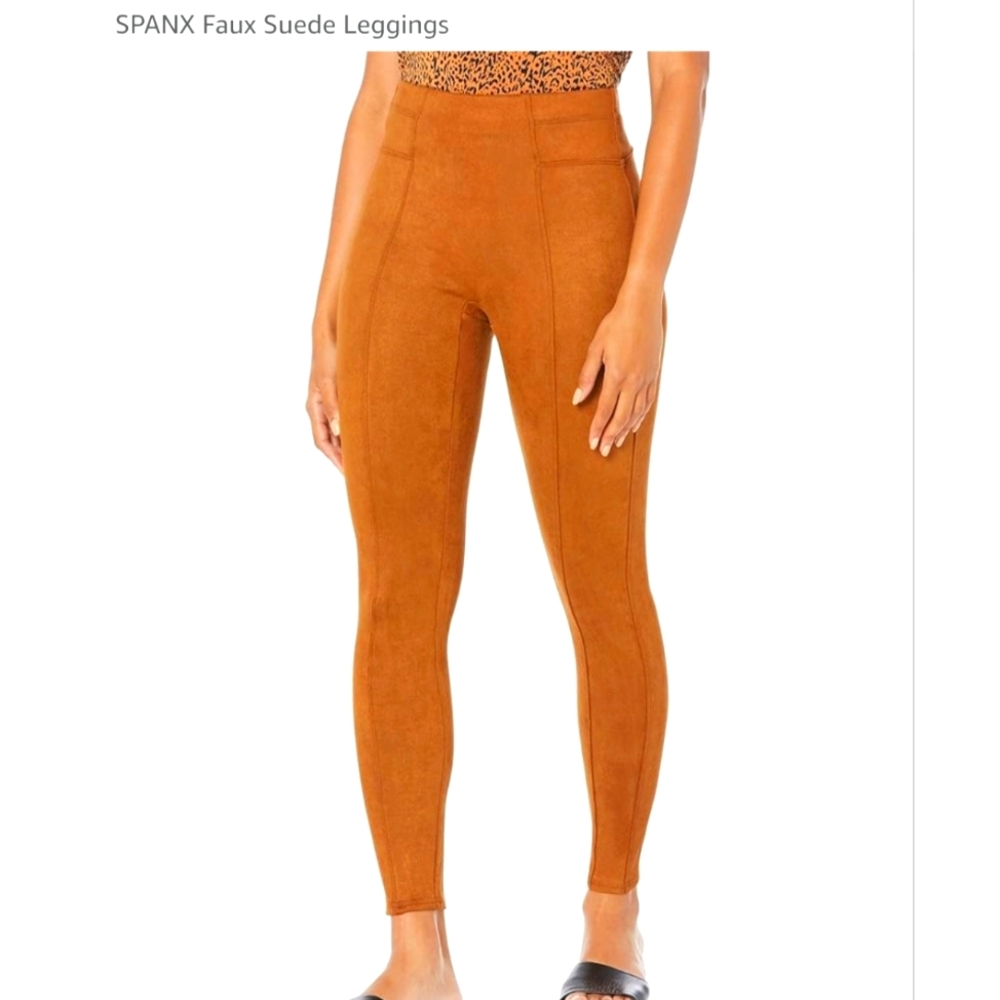 SPANX Faux Suede Leggings - Tan